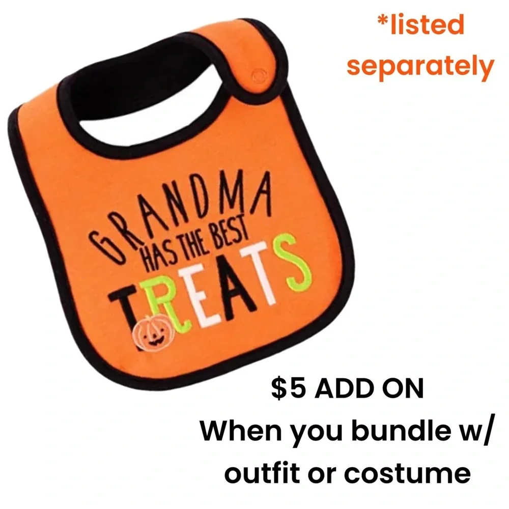 Grandma has the Best Treats Halloween Bib NWT - Picture 4 of 7